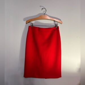 J. Crew Women Red Wool Pencil Skirt 6 Size 0